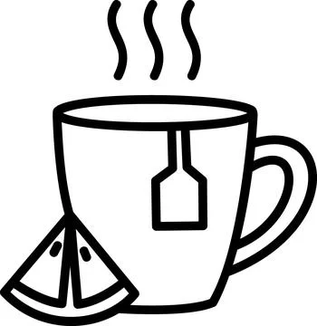 Tea Cup With Bag And Lemon Slice Stock Illustration