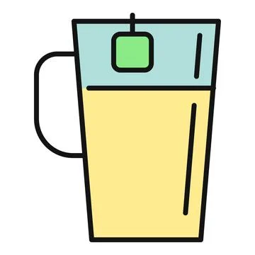 Tea cup brewing herbal hot beverage flat icon Stock Illustration