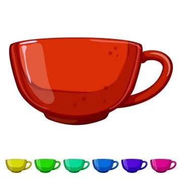 Tea cup ceramic cartoon vector graphic Stock Illustration