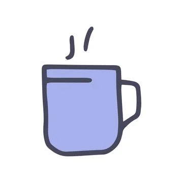Tea cup color vector doodle simple icon Stock Illustration