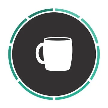 Tea cup computer symbol Stock Illustration