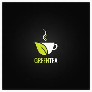 Tea cup concept design. Green organic tea background Stock Illustration