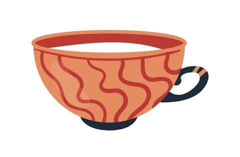 Tea cup with decorative stripes Illustration