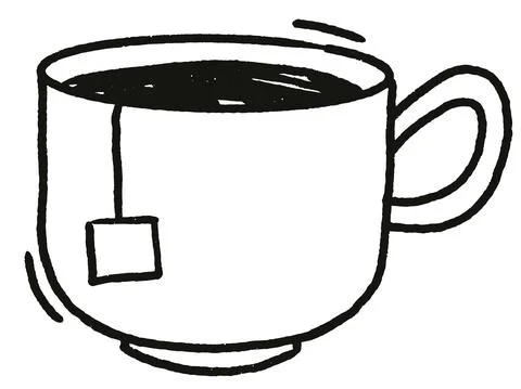 Tea cup doodle hand drawn illustration 스톡 일러스트