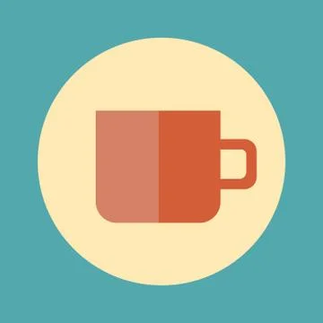 Tea cup flat design icon Stock Illustration