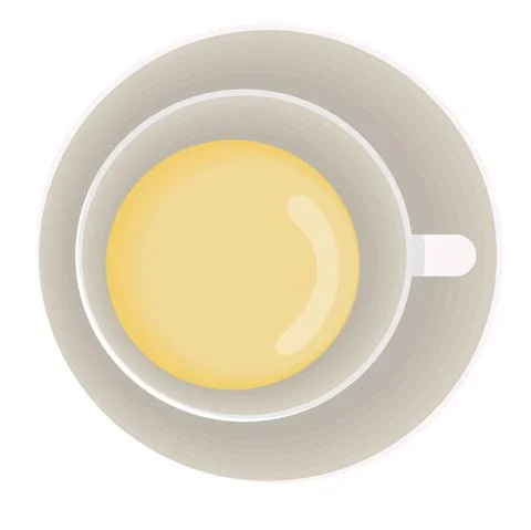 Tea cup flat illustratuion. Top view. Isolated on white background. Stock-Illustration