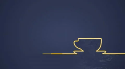 Tea cup flat shape animation on dark blue Stock Footage 63318963