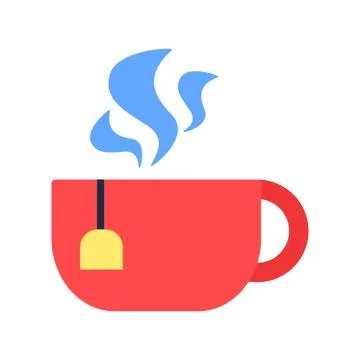Tea cup flat vector icon 库存插图