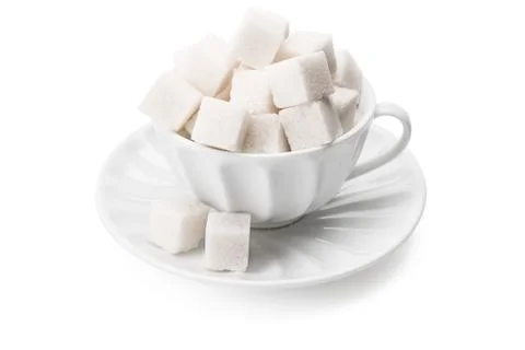 Tea cup full of sugar Stock Photos