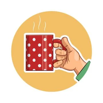 Tea cup in hand. Icon Stock Illustration