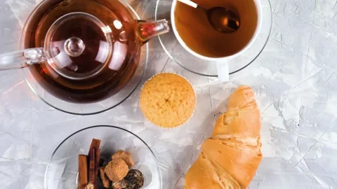 Tea in a cup, hot and sweet. Stock Footage 263674211