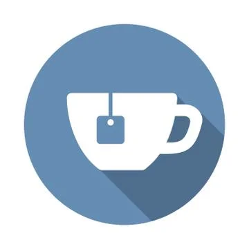 Tea Cup Icon in Flat style. Vector 库存插图