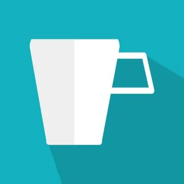 Tea cup icon flat. Vector illustration symbol with background Stock Illustration