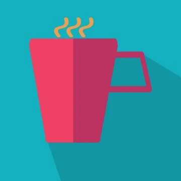 Tea cup icon flat. Vector illustration symbol with background Stock Illustration