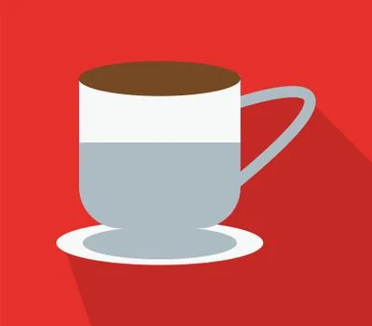 Tea cup icon flat. Vector illustration symbol with background Stock Illustration