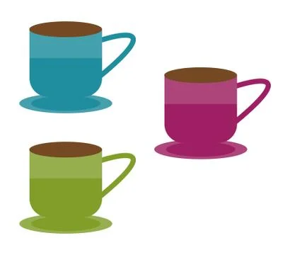 Tea cup icon flat. Vector illustration symbol with background Stock Illustration