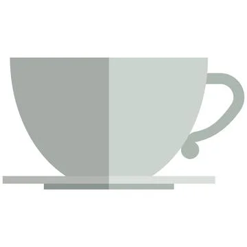 Tea cup icon, flat vector isolated illustration. Coffee cup with saucer. Stock Illustration