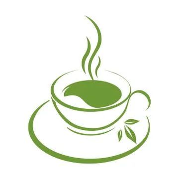 Tea cup icon green Illustrazione stock