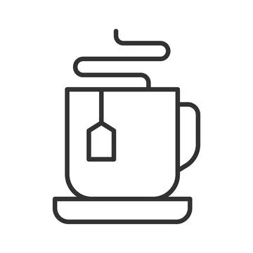 Tea cup icon in line design. tea cup, hot drink, cafe tea, herbal beverage, tea Stock-Illustration