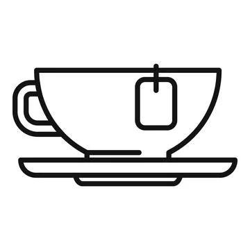 Tea cup icon outline vector. Waiting area Stock Illustration