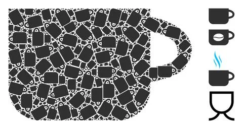 Tea Cup Icon Recursive Collage Stock Illustration