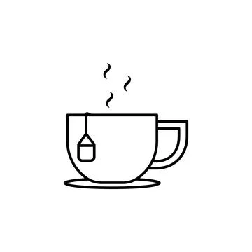 Tea cup icon. Simple line, outline vector of autumn icons for ui and ux, website Illustrazione stock