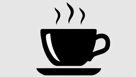 Tea cup icon on transparent background. Stock Footage 300663587