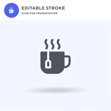 Tea Cup icon vector, filled flat sign, solid pictogram isolated on white, log Stock Illustration