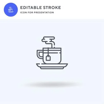 Tea Cup icon vector, filled flat sign, solid pictogram isolated on white, logo Stock Illustration