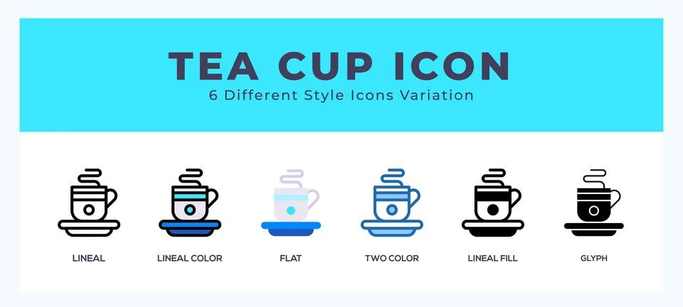 Tea cup icons set of simple vector illustration. イラスト素材