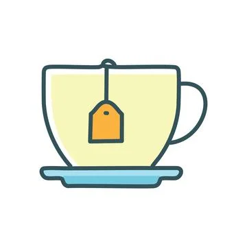 Tea cup illustration. Tea in a cup with a tea bag. Enjoy a warm beverage an.. Stock-Illustration