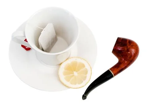 Tea Cup with Lemon Stock Photos
