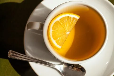 Tea Cup with Lemon Stock Photos
