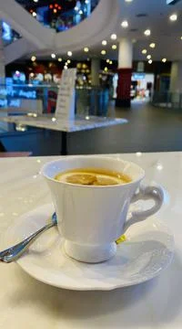 Tea cup, lemon tea, on table in shopping mall, Stock Photos