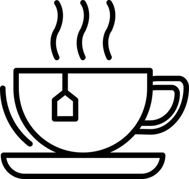 Tea Cup Line Icon Design Stock Illustration