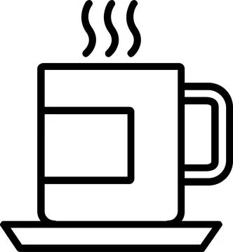 Tea Cup Line Icon Design Stock Illustration