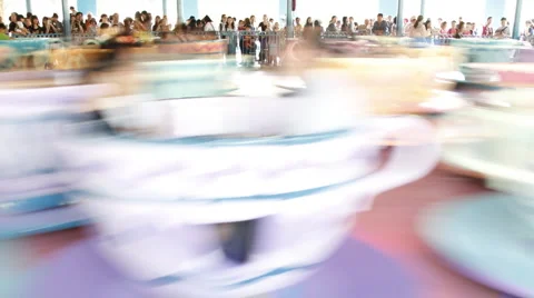 Tea Cup Merry-Go-Round Stock Footage 5661022