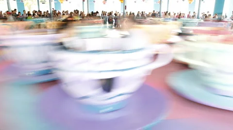 Tea Cup Merry-Go-Round Stock Footage 5738365
