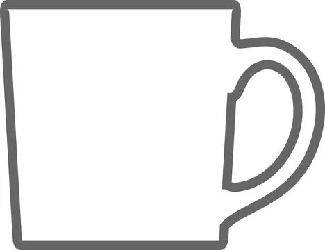 Tea Cup Outline Icon. Vector Illustration. Stock Illustration