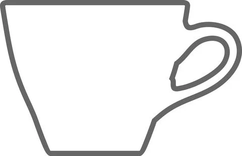 Tea Cup Outline Icon. Vector Illustration. Stock Illustration