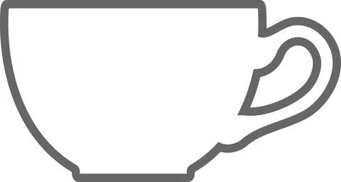 Tea Cup Outline Icon. Vector Illustration. Illustrazione stock