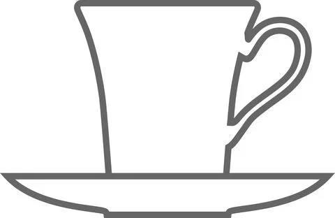 Tea Cup Outline Icon. Vector Illustration. Illustrazione stock