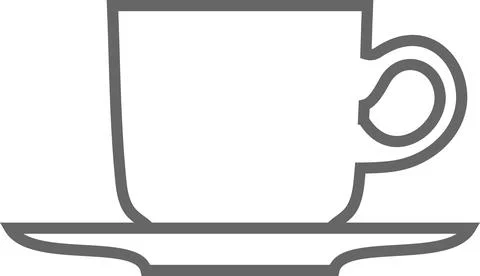 Tea Cup Outline Icon. Vector Illustration. Stock Illustration