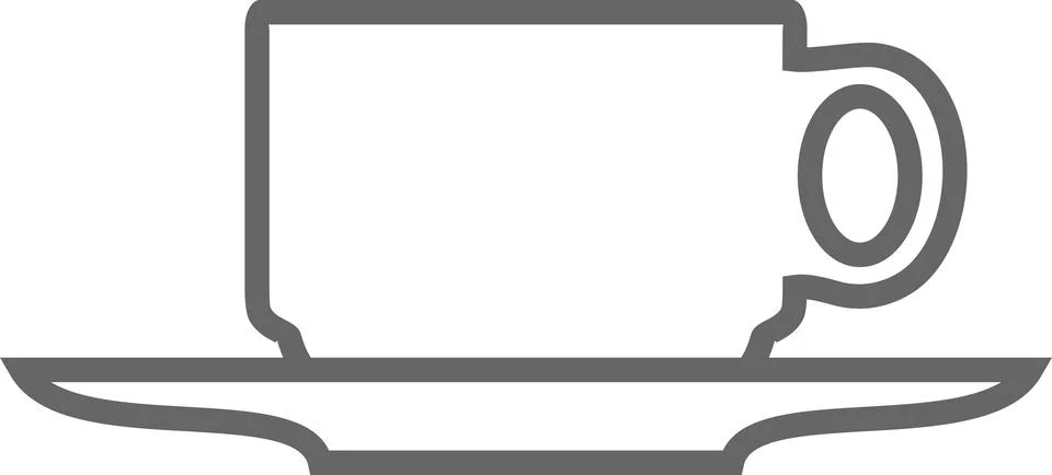 Tea Cup Outline Icon. Vector Illustration. Stock Illustration