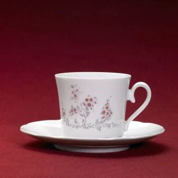 Tea cup in red back Stock Photos