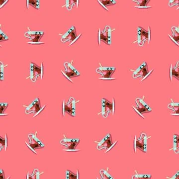 Tea cup seamless pattern Stock Illustration