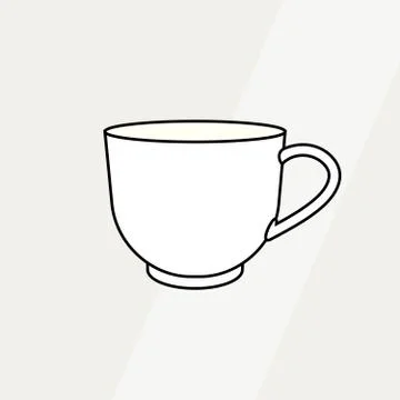 Tea cup simple form vector illustration. Vector line illustration isolated mu Stock Illustration