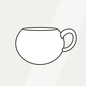 Tea cup simple form vector illustration. Vector line illustration isolated mu Stock Illustration
