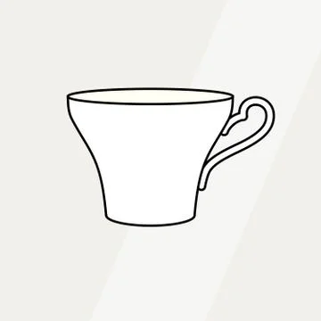 Tea cup simple form vector illustration. Vector line illustration isolated mu Stock Illustration