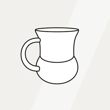 Tea cup simple form vector illustration. Vector line illustration isolated mu Stock Illustration